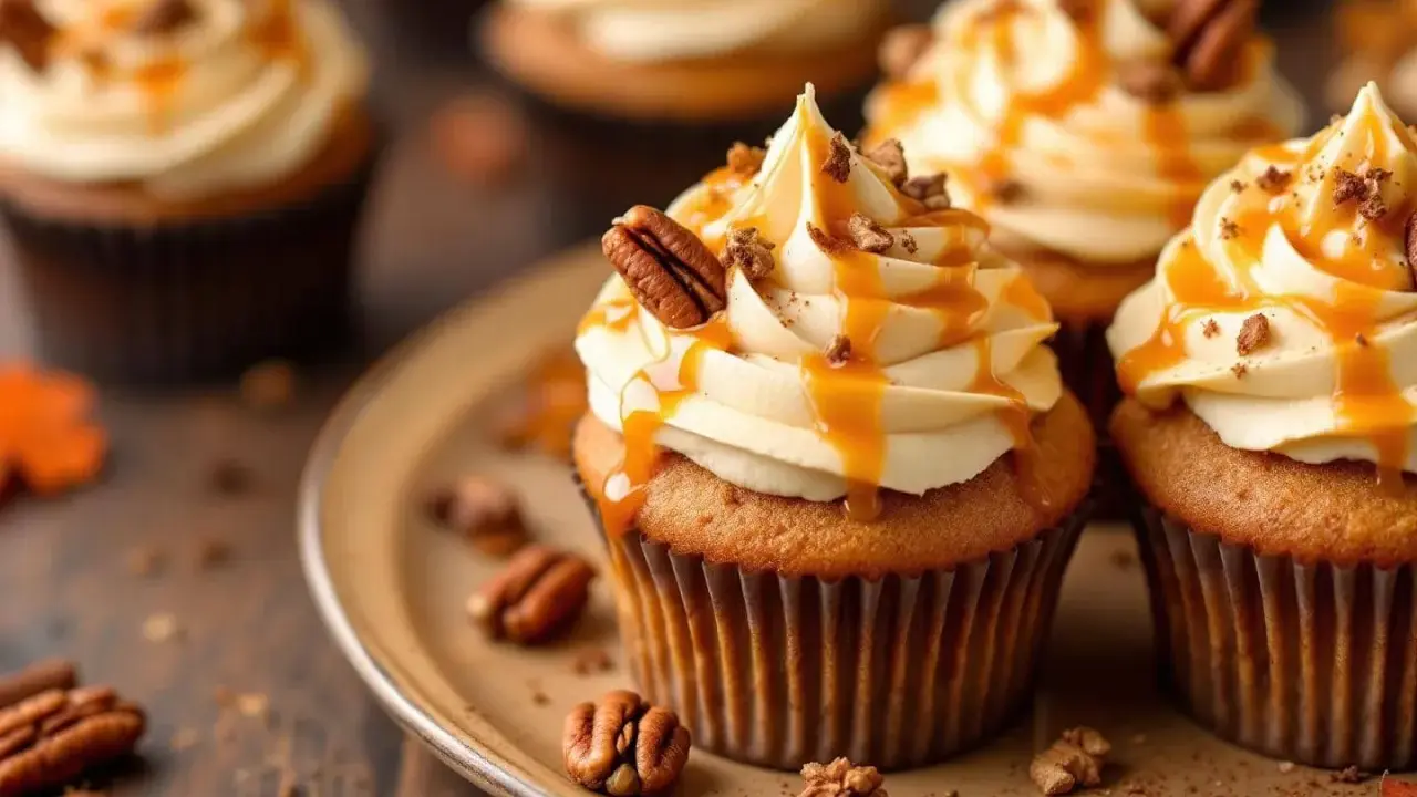 Délicieux cupcakes au caramel et noix de pécan, la meilleure recette cupcake pour un goûter gourmand.