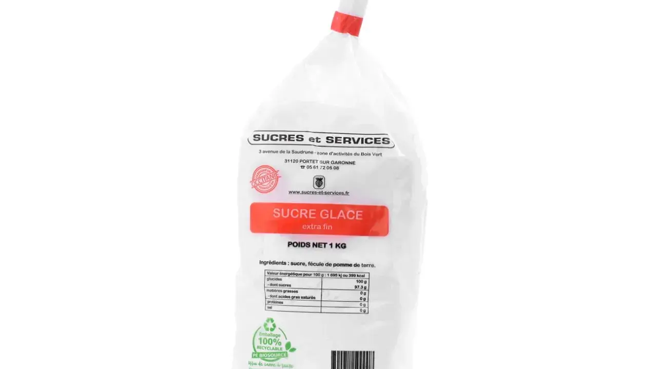Un sac de sucre glace extra fin de 1 kg. Le sucre impalpable c'est quoi ? C'est ce sucre très fin, idéal pour les pâtisseries.