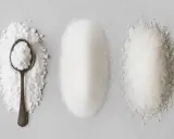 Trois tas de sucres : poudreux, fin et gros. Qu'est-ce que le sucre cristallisé ? Le fin est le plus courant.