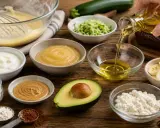 Ingrédients pour remplacer la crème au beurre : yaourt, compote, avocat, purée d'oléagineux, huile.