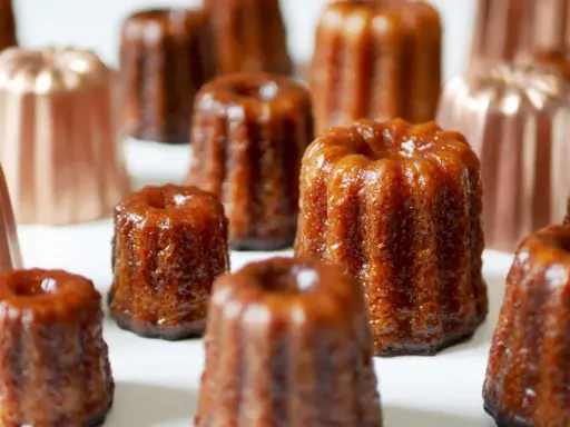 Première utilisation des moules cannelés en cuivre pour des cannelés dorés et appétissants.
