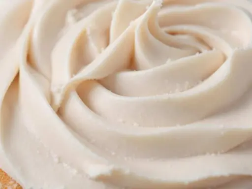Glaçage Philadelphia sans beurre, crémeux et aérien, déposé en spirale sur un gâteau.