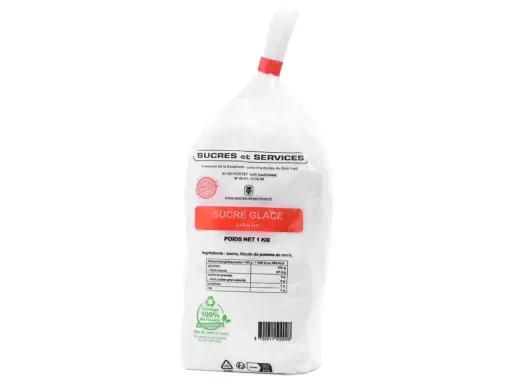Un sac de sucre glace extra fin de 1 kg. Le sucre impalpable c'est quoi ? C'est ce sucre très fin, idéal pour les pâtisseries.