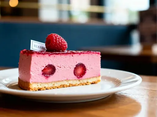 Délicieux gâteau rose avec framboise et fraises, sa texture aérienne suggère l'utilisation de framboise pectine pour une tenue parfaite.