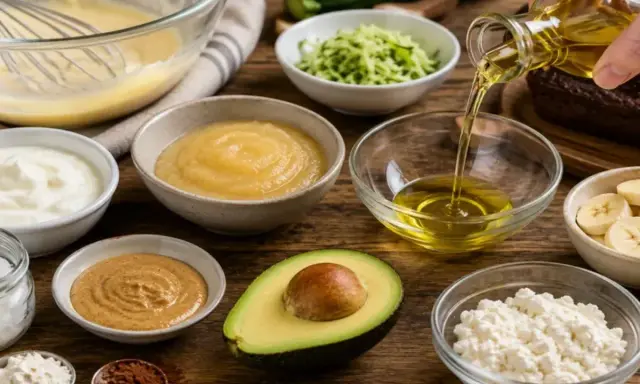 Ingrédients pour remplacer la crème au beurre : yaourt, compote, avocat, purée d'oléagineux, huile.