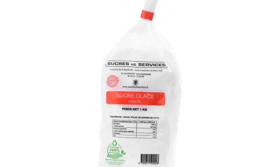 Un sac de sucre glace extra fin de 1 kg. Le sucre impalpable c'est quoi ? C'est ce sucre très fin, idéal pour les pâtisseries.