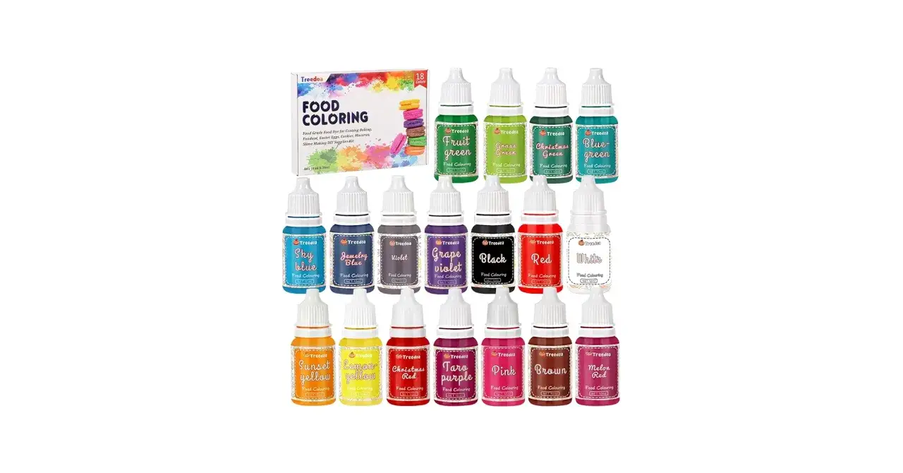 Ensemble de colorants alimentaires liquides pour p&acirc;tisserie. Le dosage pr&eacute;cis de chaque couleur permet de cr&eacute;er des desserts vibrants.