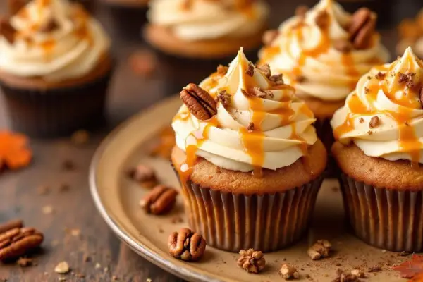 Délicieux cupcakes au caramel et noix de pécan, la meilleure recette cupcake pour un goûter gourmand.